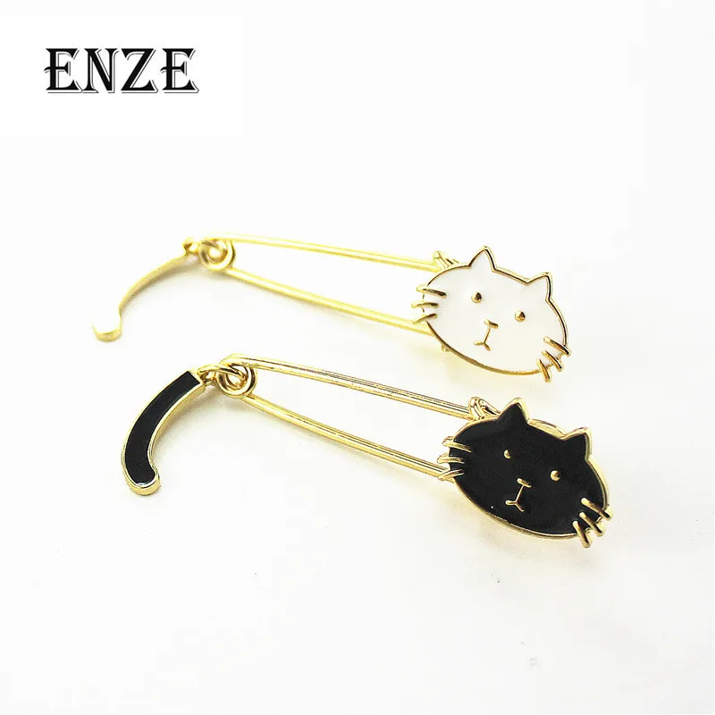 Бесплатная доставка новая популярная брошь на булавке эмалированная черно белая