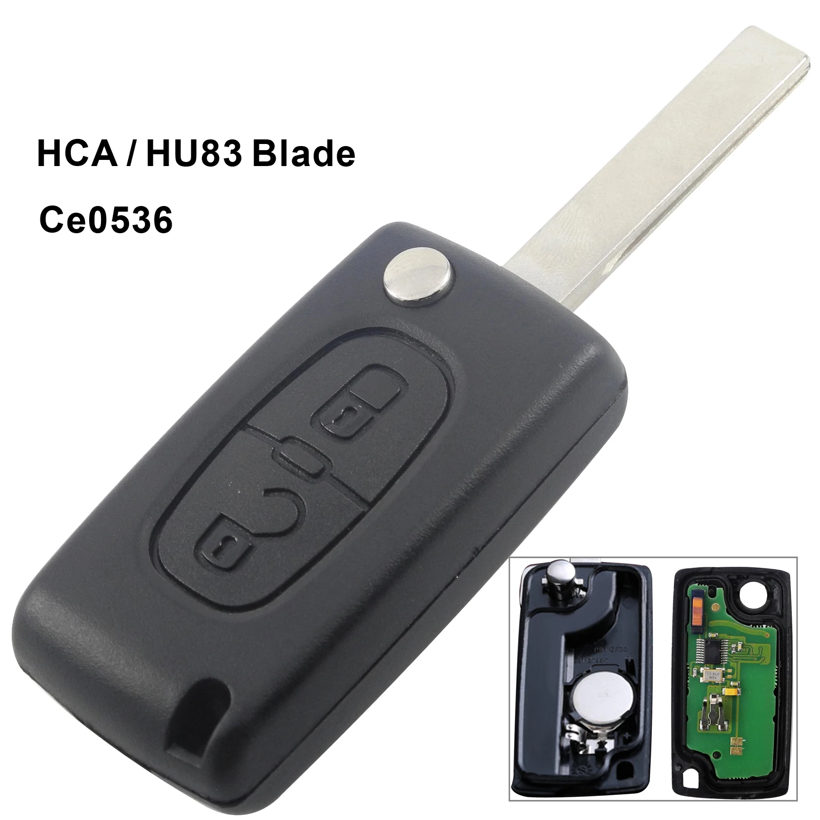 Jingyuqin HCA/Hu83 2 кнопки дистанционного ключа автомобиля для peugeot 307 3008 308 408 433 МГц PCF7961 ID46 CE0536 Флип брелок с батареей