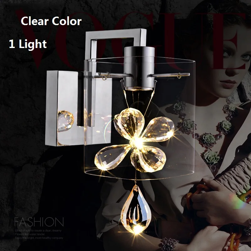 Современные Бабочка Кристалл светодиодный настенный светильник бра Стекло
