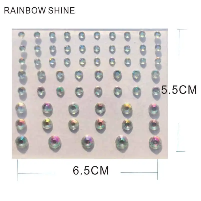 Поддельные радужные переливающиеся Стразы FG02 с драгоценным камнем для лица вы