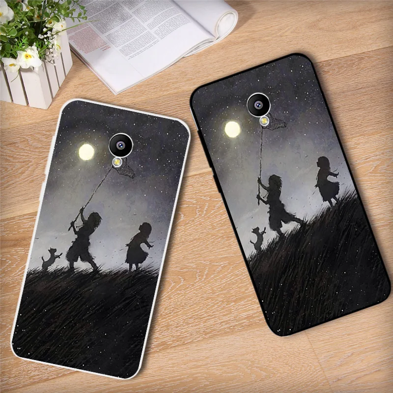 Cases For Meizu M2 Mini Luxury Black Matte Protection Shell 5.0 inch for Meilan / Soft TPU Rainbow Back Cover |