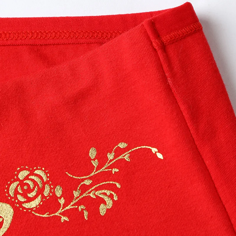 Трусы размера плюс нижнее белье женские хлопковые трусы Cueca китайские красные
