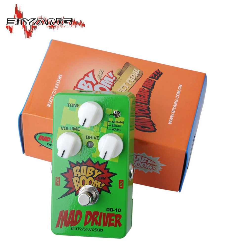 Biyang OD-10 Electric Guitar Baby Boom Mad Drive Overdrive 3 Mode Power Effect Pedal Musical Instrument 270 D enlarge