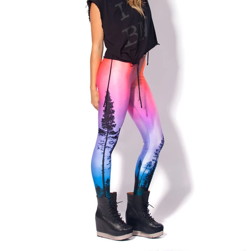 Palicy 3D Printed High Waist Leggings Women Sexy Hip Push Up Legging Push Up Slimming Elastic Casual Ankle-Length Leggings