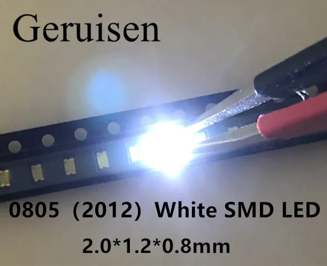200 шт. лимитированная по времени поверхностное крепление X 0805 белый Smd Led супер