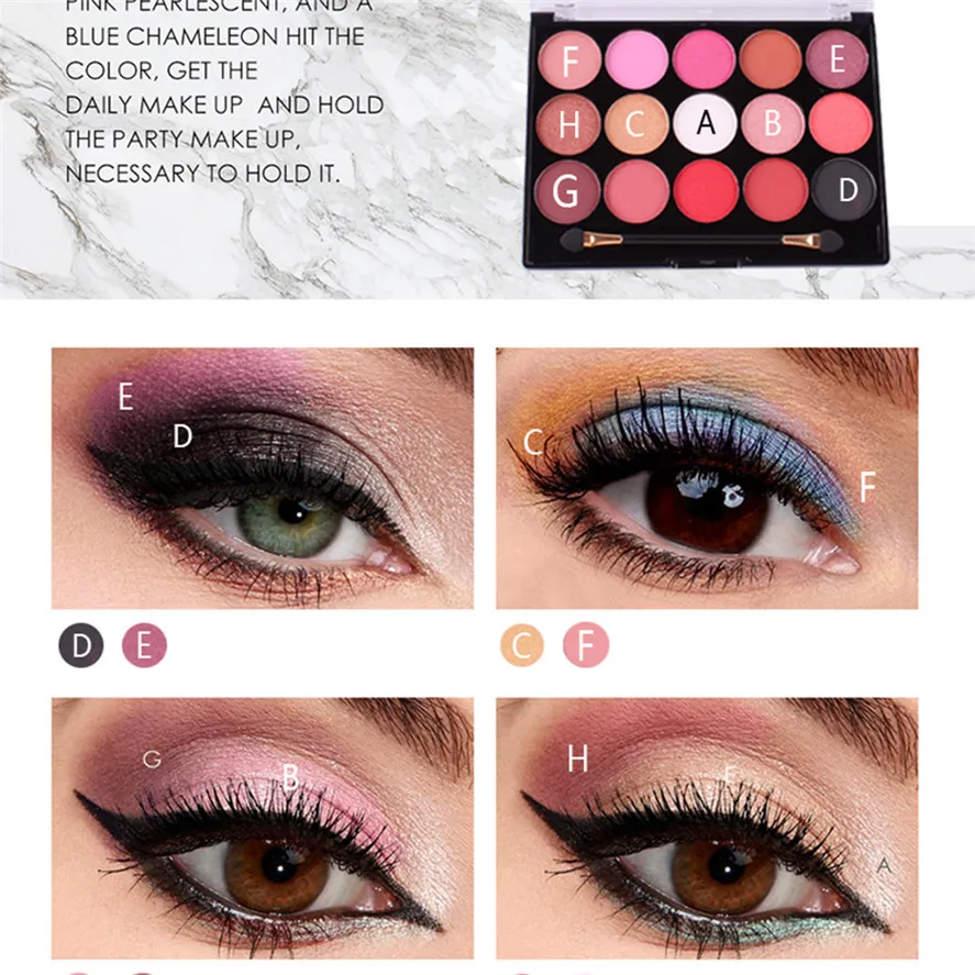 Новые мерцающие косметические тени для век Палитра MISS ROSE 15 видов цветов матовое