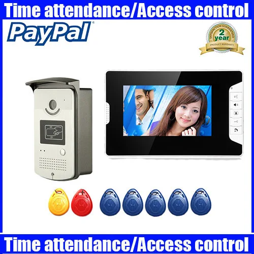 7&quot Color Monitor Touch Key Video Door Phone Doorbell Intercom System IR Camera video door system | Безопасность и защита