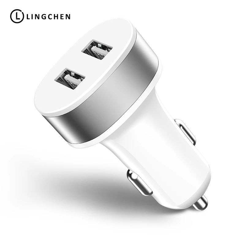 Автомобильное зарядное устройство LINGCHEN с двумя usb-портами для телефона, 5 В, 2,1 а, зарядное устройство для мобильного телефона, для iPhone, быстрое USB зарядное устройство, адаптер для автомобиля, для планшетов