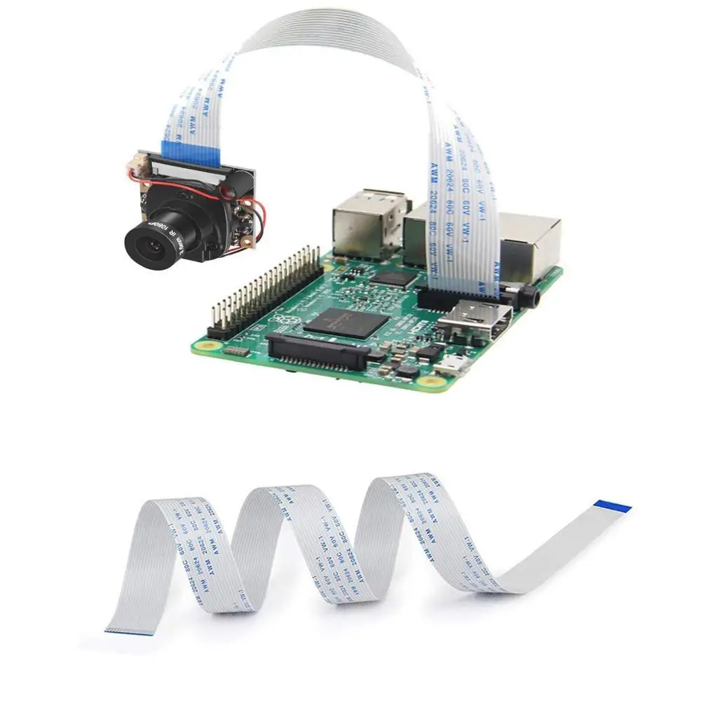 Крепление для камеры Raspberry Pi + кабель 50 см/30 см Zero W 2 3 Model B | Компьютеры и офис