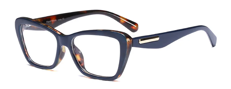 Blue Leopard SHAUNA, весенние шарниры, Ретро стиль, кошачий глаз, оправа для очков, женские линзы из смолы, оптические очки - Цвет оправы: Blue Leopard