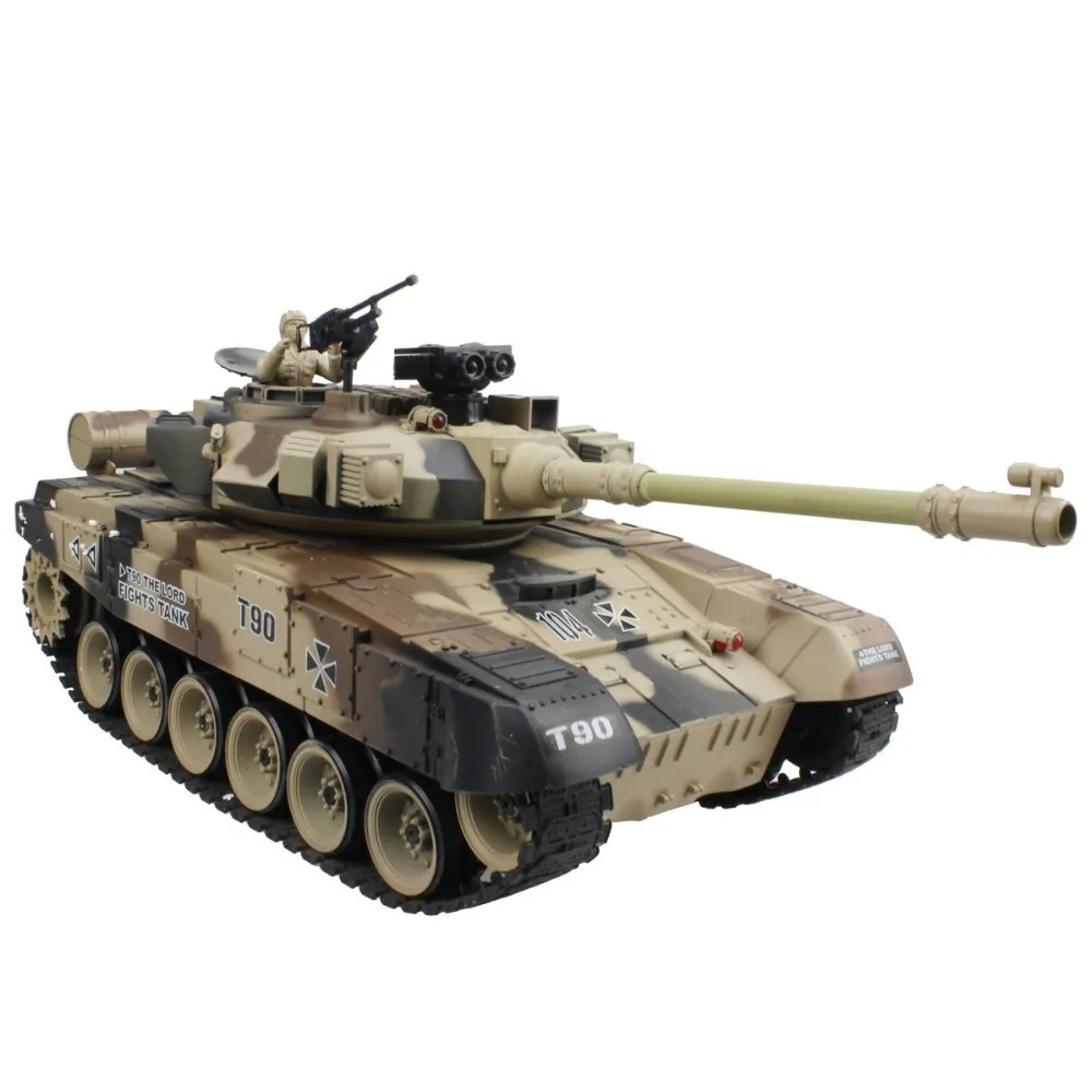 Радиоуправляемый танк, русский T-90, главный боевой танк, 15 каналов, модель 1/20, со звуком и пулей, эффект отдачи, модель танка, электронная игрушка