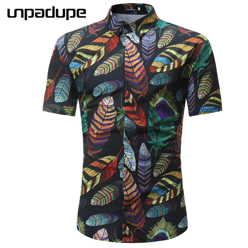 Высокое качество 2018 модная мужская хлопковая рубашка с коротким рукавом