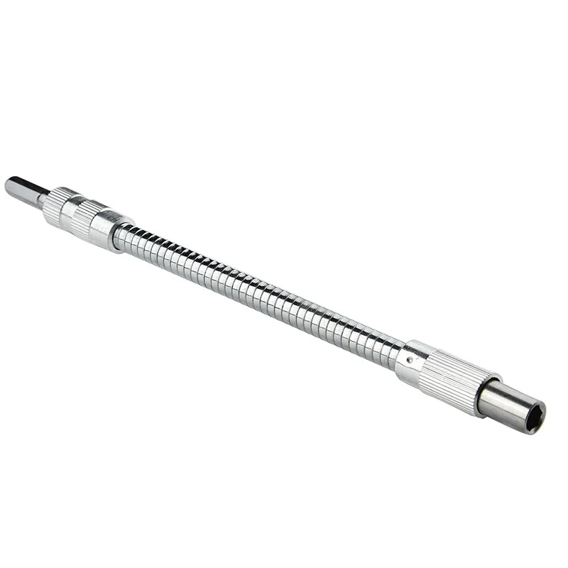 Sliver 30cm 1/4 дюймов 105 градусов гаечный ключ с шестигранным приводом гибкий сверлильный вал электронная дрель черная Соединительная звеньевая электрическая отвертка - Цвет: Sliver 30cm