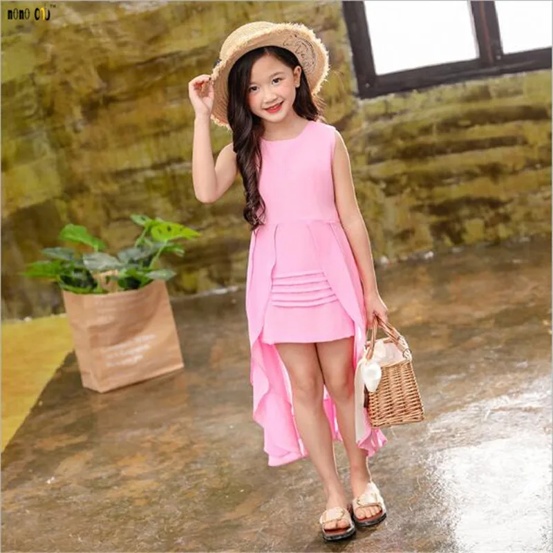 Шифоновое платье для больших девочек 2018 Летние Элегантные праздничные платья