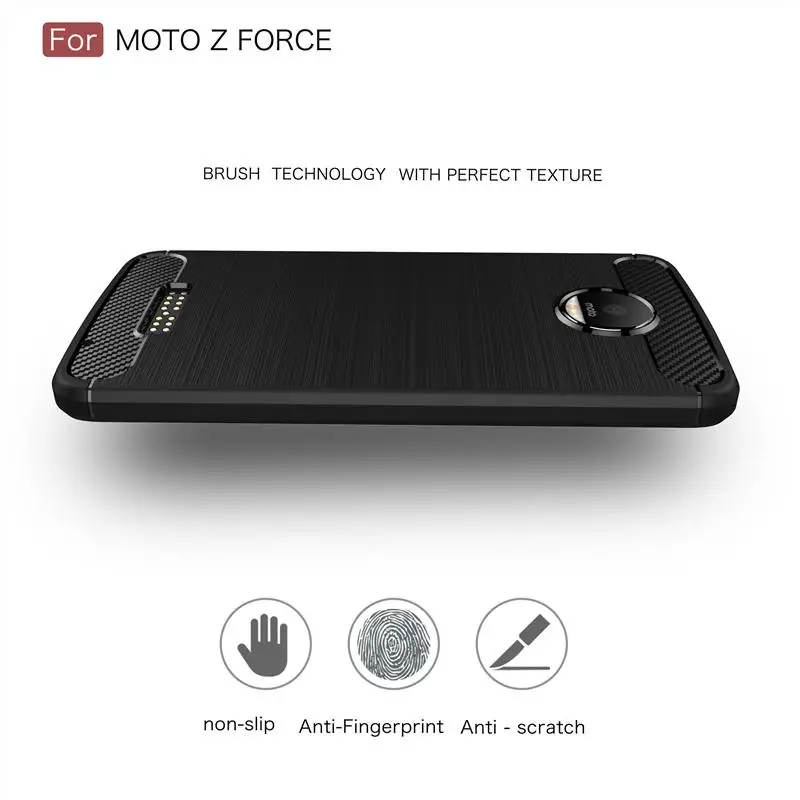 Jdble Новый углерода Волокно рисунок антидетонационных Панцири Чехол для Motorola Z Play