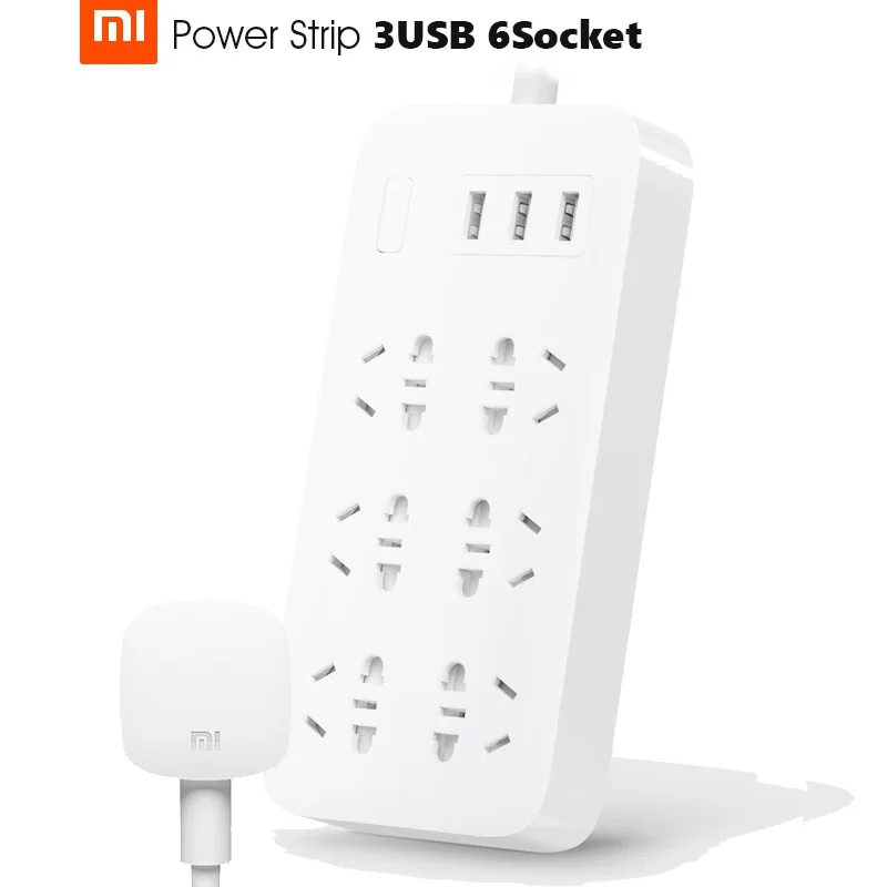 Оригинальный Xiaomi mijia Smart Мощность полосы 2A быстрой зарядки 3 USB разъем расширения 6