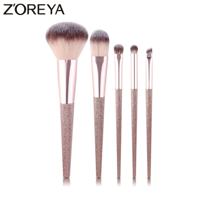 

Zoreya Brand 5pcs Face Makeup Brush Eye Make Up Tools Portable Makeup Brushes Set Powder Foundation Eye Shadow Blending Brush