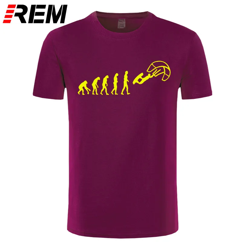 REM Funny Kitesurf Shirt-Kite Surfinger Evolution Kite Boarding, хлопок, футболка классная с принтом, облегающая футболка с буквенным принтом - Цвет: maroon yellow