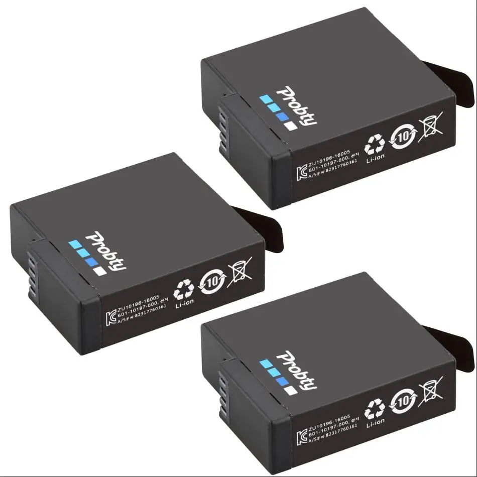 2 шт. аккумулятор 1680 мАч для GoPro hero 5 hero 6 hero 7 black Bateria Akku для GoPro hero 5 6 7 hero 5 AHDBT 501 аккумулятор - Цвет: 3 pcs battery