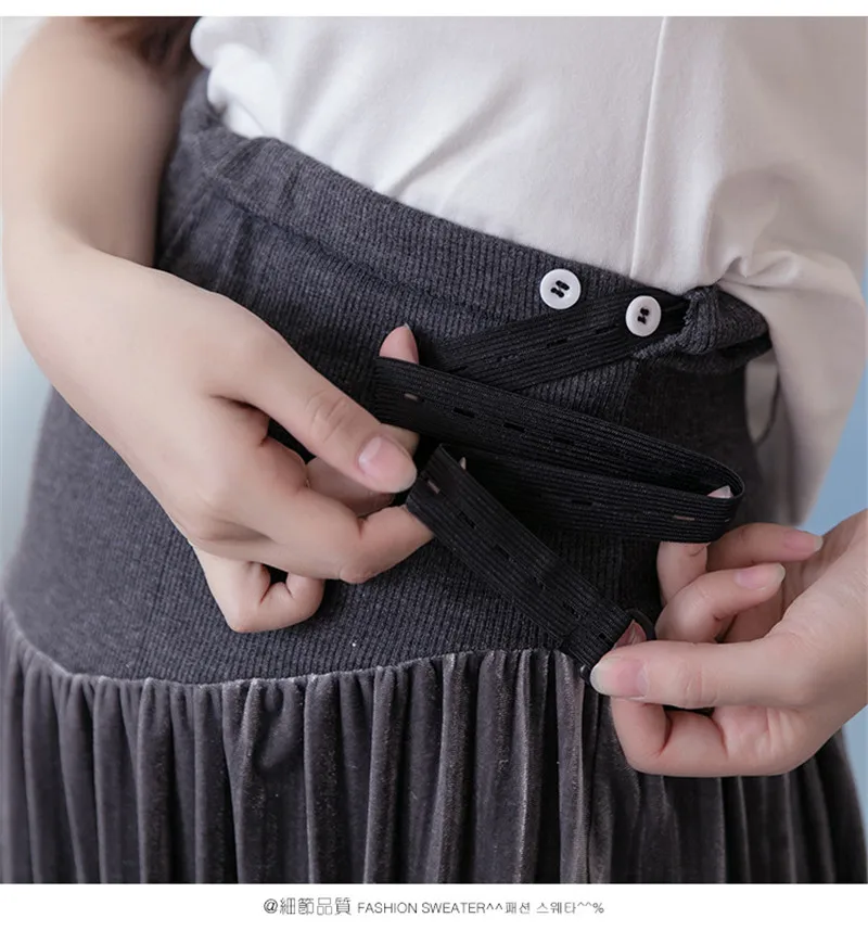 

Maternity Skirts Long Skirt Bottoms Clothes For Pregnant Women Gold Velvet A-line Pregnancy Skirt Casual Belly Maternity Skirts