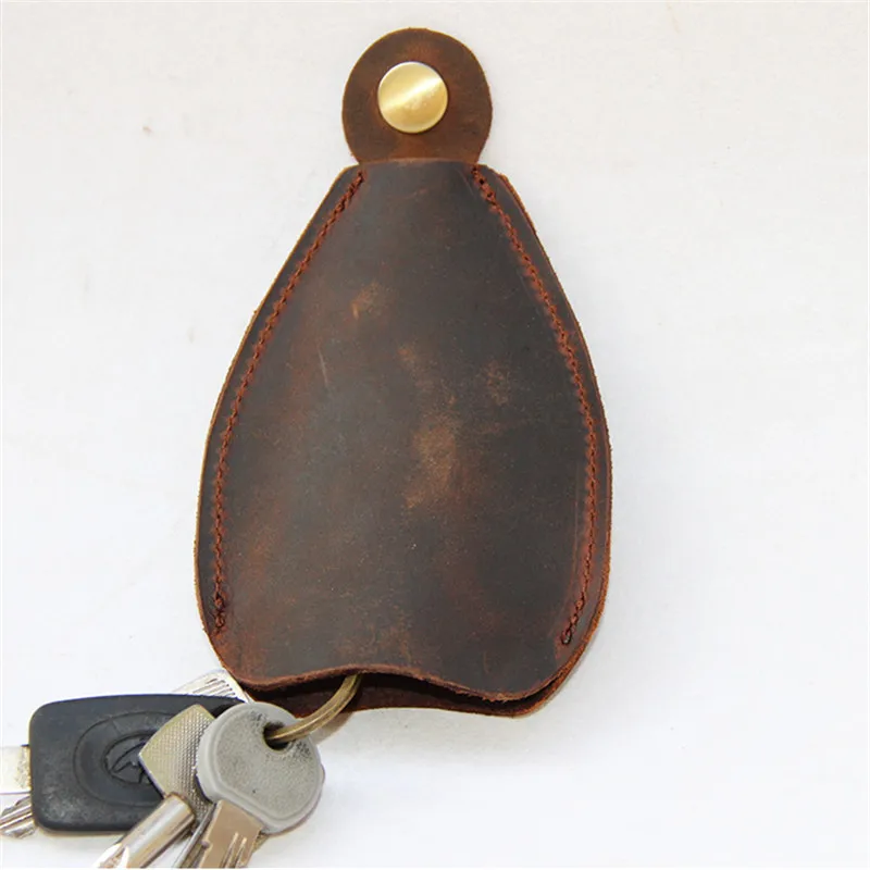 LEACOOL винтажный кошелек для ключей Crazy Horse из натуральной кожи чехлы чехол сумка