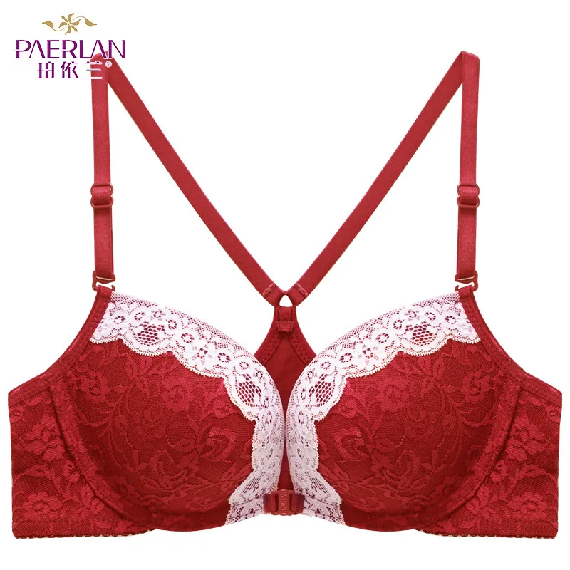 

PAERLAN Front Closure Lace-Women Wire Free Bra New Chest Push Up Beautiful Fashion Sexy Underwear