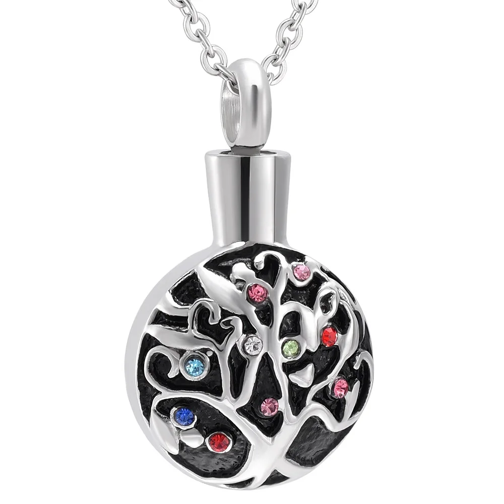

Mini Cremation Life Tree Stainless Steel Ashes Holder Memorial Necklace Urn Pendant Keepsake Cremation Jewelry Free Engrave