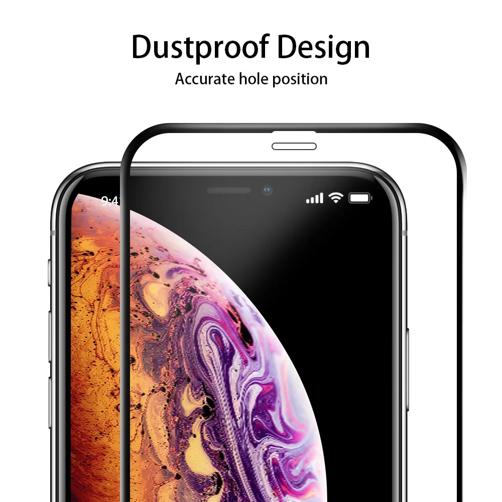 Закаленное стекло Ascromy 10D для Apple iPhone X XS Max XR 8 Plus 7 6 6s plus защита экрана полная