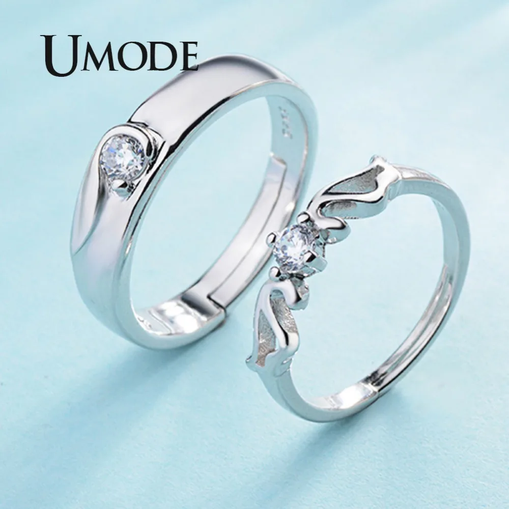 Женское кольцо манжета с фианитом UMODE Открытое прозрачным кубическим цирконием