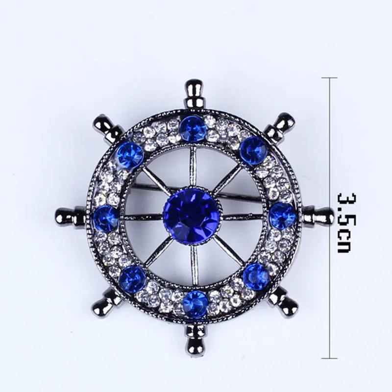 Модные брендовые броши для мужчин дизайн руля горный хрусталь позолота