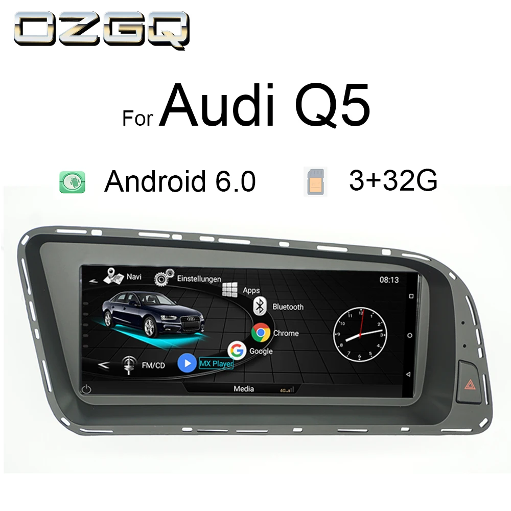 OZGQ Android 8,8 дюймов Автомобильный Радио плеер головное устройство Авторадио Стерео для 2010- Audi Q5 мультимедиа 3g MMI gps навигация с 4G