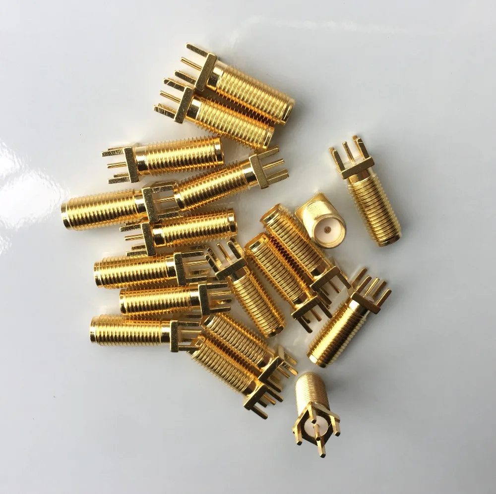Длинный тип около 15 мм SMA гнездо крепление панели PCB припой прямой позолоченный