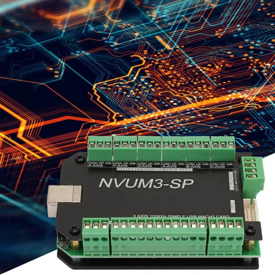USB MACH3 Motion control ler Card 3-Axis 100kHz Breakout Board для шагового двигателя NVUM3-SP cnc плата управления