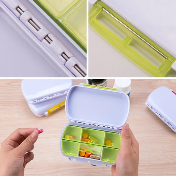 Портативный контейнер для хранения таблеток витаминов 6 отделений|Таблетницы и