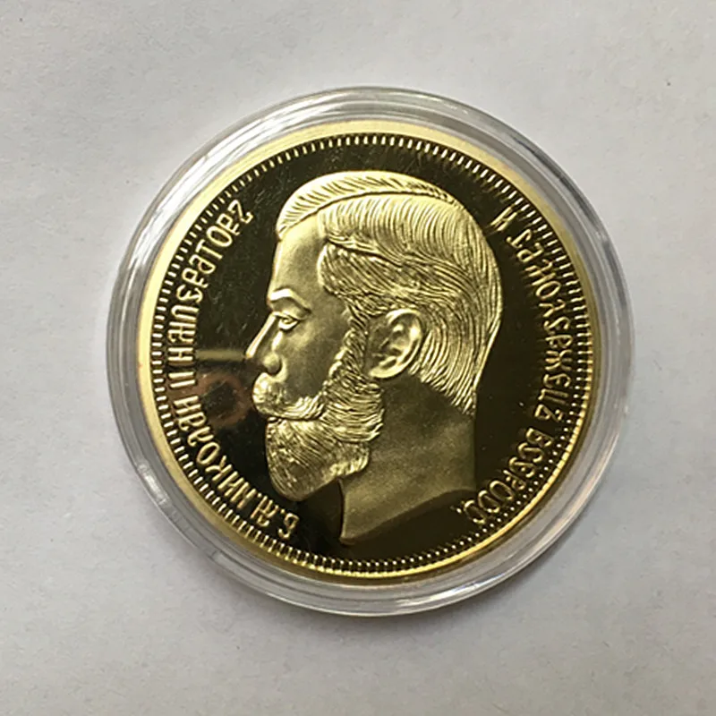 Комплект из 2 вещей, одежда Николая II российские монеты 1901 две головы орла значок 24 kreal Позолоченные 40 мм русский сувенир украшения Монета