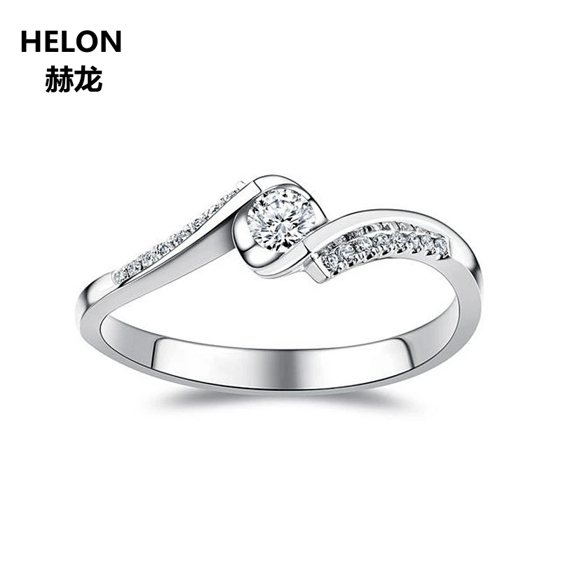 0.15ct SI/H Natural Diamonds Engagement Wedding Ring for Women Solid 14k White Gold Anniversary Party Fine Lover Gift | Украшения и