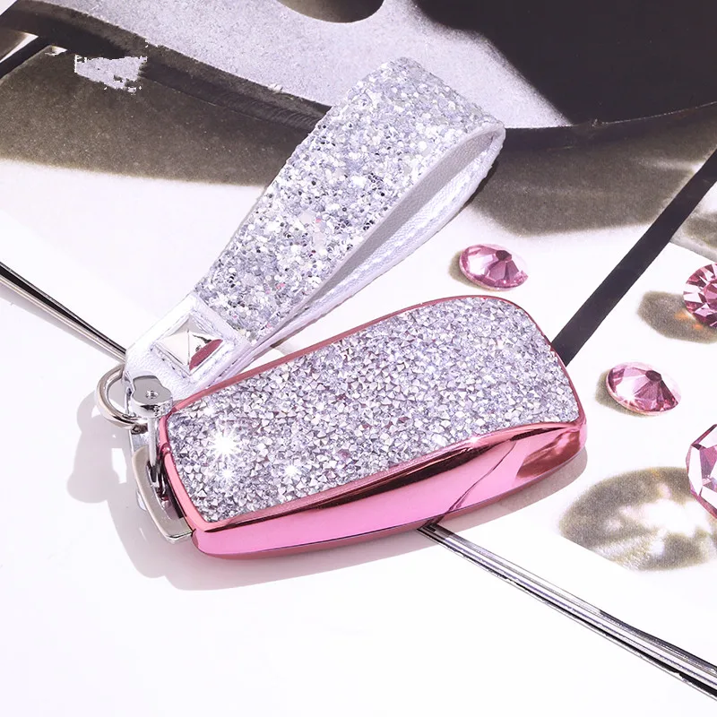 Fashion Luxury Diamond Crystal Shining Car Key Case Cover For Mercedes Benz 2017 EClass W213 2018 S Class Auto KeyShell Keychain |