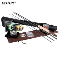 goture fly fishing kits 2 7m 3 0m fly fishing rod 56 78 cnc fly reel with fishing flies lures and lines rod combo