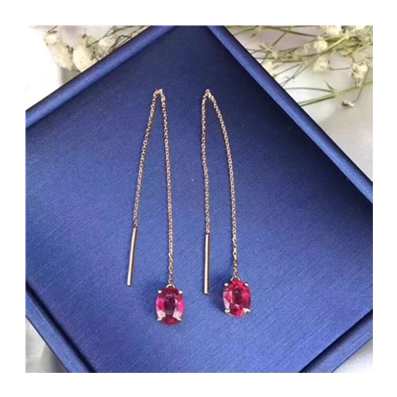 Женские серьги-подвески Procogem серьги из натурального рубина 1 06ct * 2 ювелирные