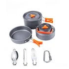 Походная посуда для кемпинга, набор, снаряжение для альпинизма на открытом воздухе, сумка для приготовления пищи, 10 шт., набор для приготовления пищи, миски