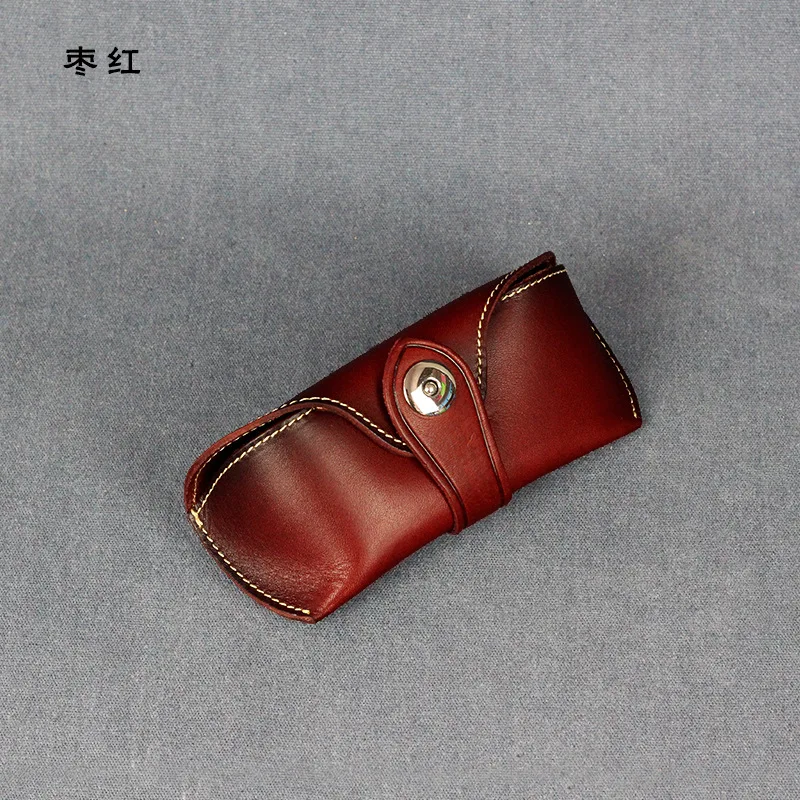 Purplish Red Чехол для солнцезащитных очков, модный,, для мужчин и женщин, портативный Чехол для очков s, магнитный, из натуральной кожи, складной, коробка для очков для L1009 - Цвет: Purplish Red