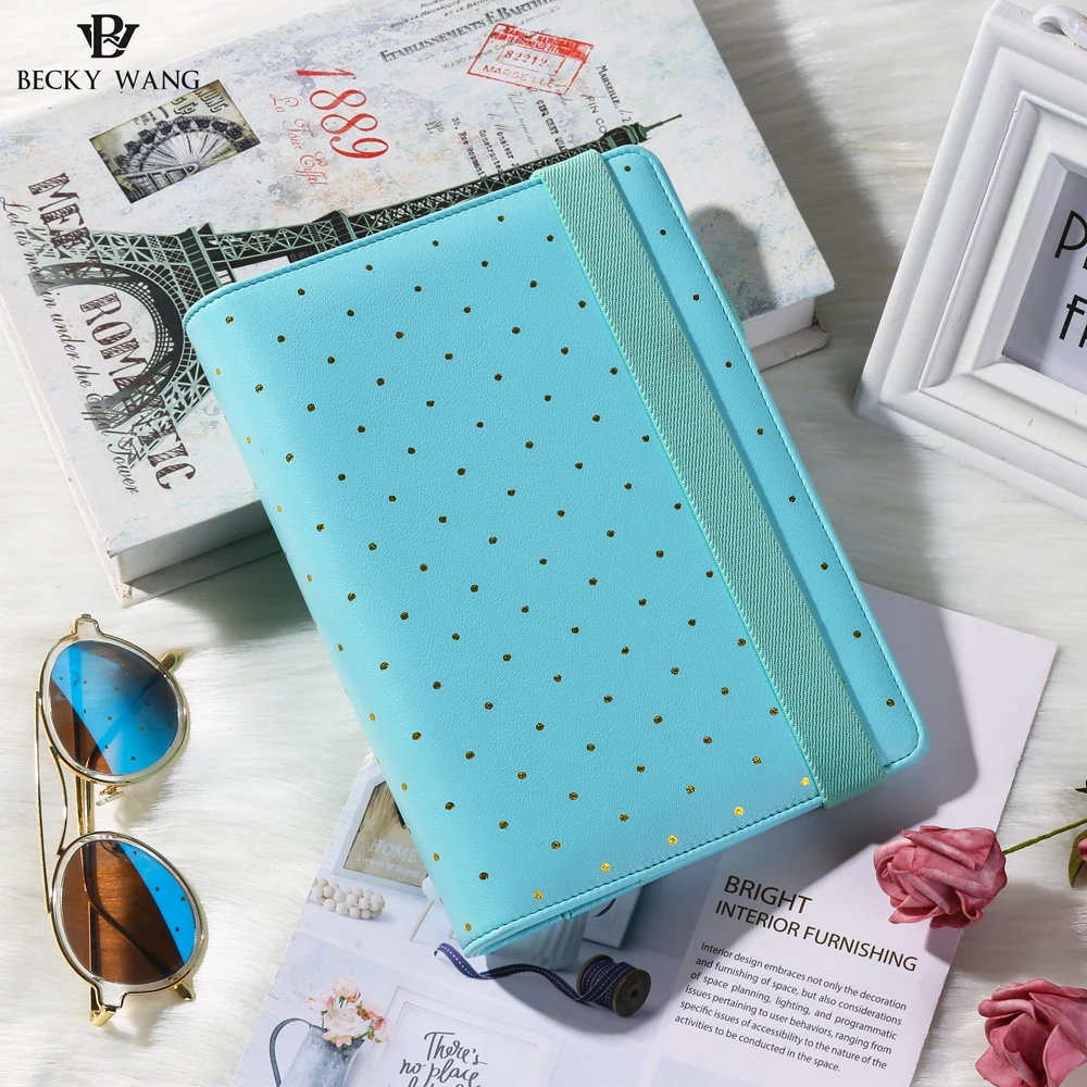 Mint Binder Only А5, записная книжка с золотыми точками, записная книжка, только спиральная программа,, мятный, розовый, белый, планировщик, милые дневники, дневники, школьные принадлежности - Цвет: Mint Binder Only