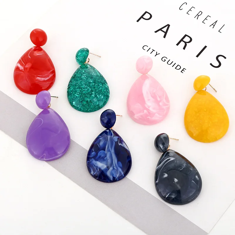 Крупные большие серьги-подвески для женщин акриловые винтажные массивные серьги