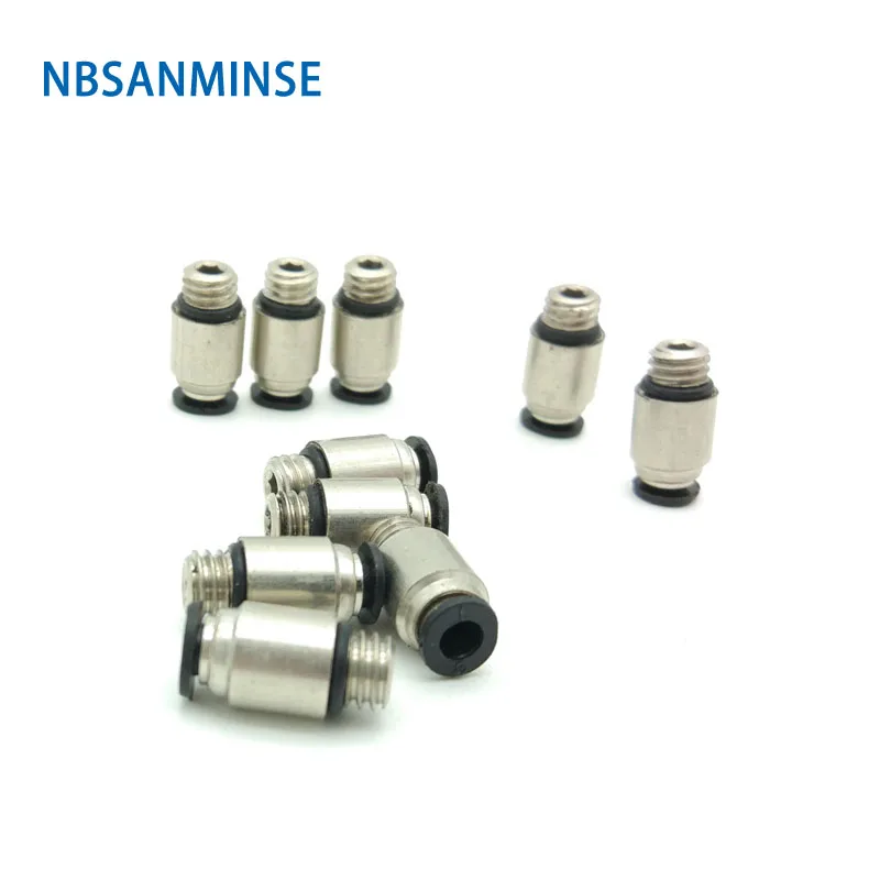 Nbsanminse10 шт./партия POC M5 1/8 1/4 3/8 1/2 Пневматический фитинг пластиковая трубка