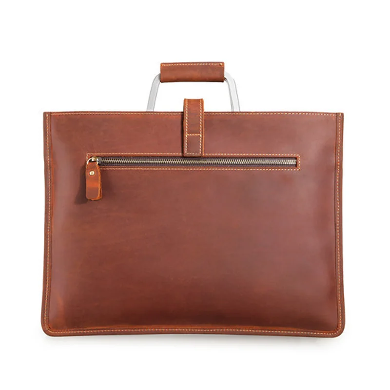 Genuine Leather Men's Handbags Crazy Horse Leather Man Retro Tote Bag Shoulder Messenger Bag Business Men Briefcase Laptop Bag