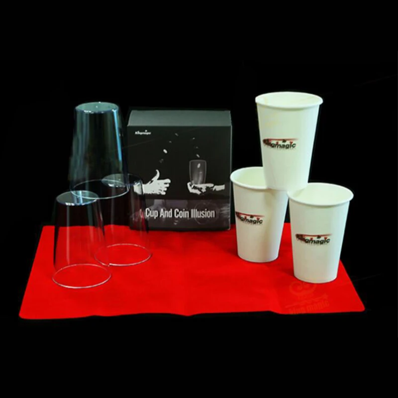 

Cups and Coins Close up Magic Tricks Props Toys Easy Doing