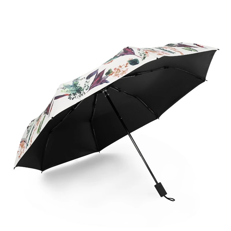 

Banana Leaf Pattern Mini Umbrella Rain Women Men Windproof Anti-UV Sun Umbrella Ultralight Portable Pocket Umbrella for Travel