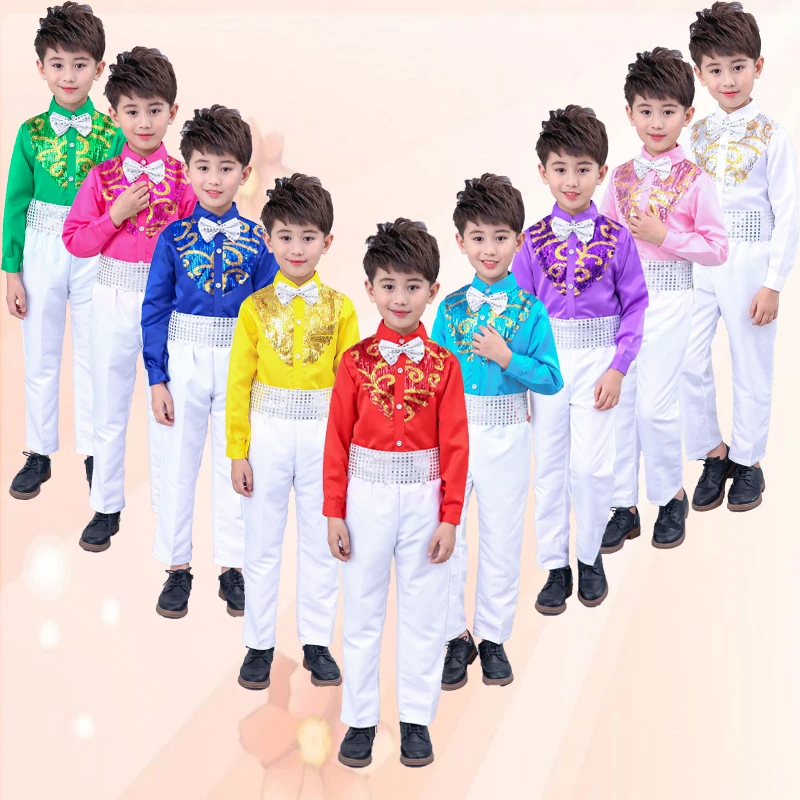 Детские джазовые танцевальные костюмы для латиноамериканских танцев мальчиков