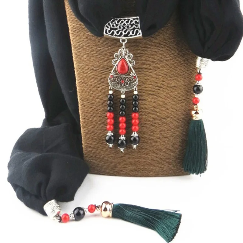 Модное женское ожерелье RUNMEIFA с драгоценными камнями шарф подвеска трикотажные