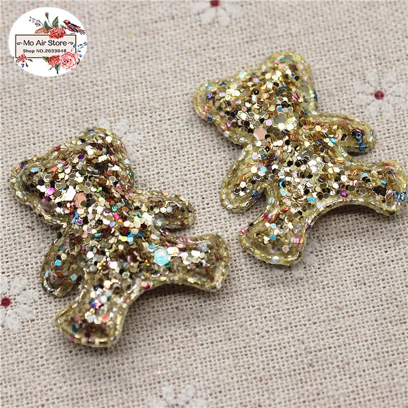 12 шт. нетканые блестящие нашивки с изображением медведя|glitter felt applique|felt appliqueappliques